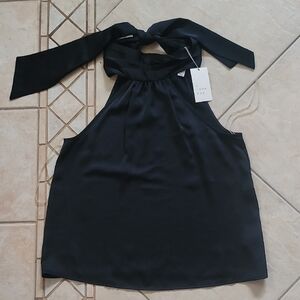 Elegant Black Halter Top SZ M